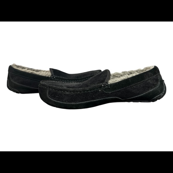 UGG Mens Ascot Black Suede Moccasin Slippers Size 12